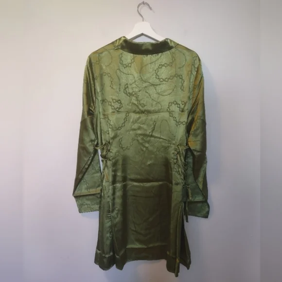 NWT Dangerfield Green Chained to Fate Satin Dress - 14 US (18 AUS) - Picture 5 of 5